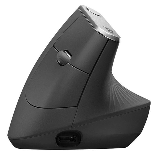 Logitech MX Vertical Mouse Wireless Mouse Office Vertical Mouse Ergonomic Design Black with Wireless 2.4G Receiver