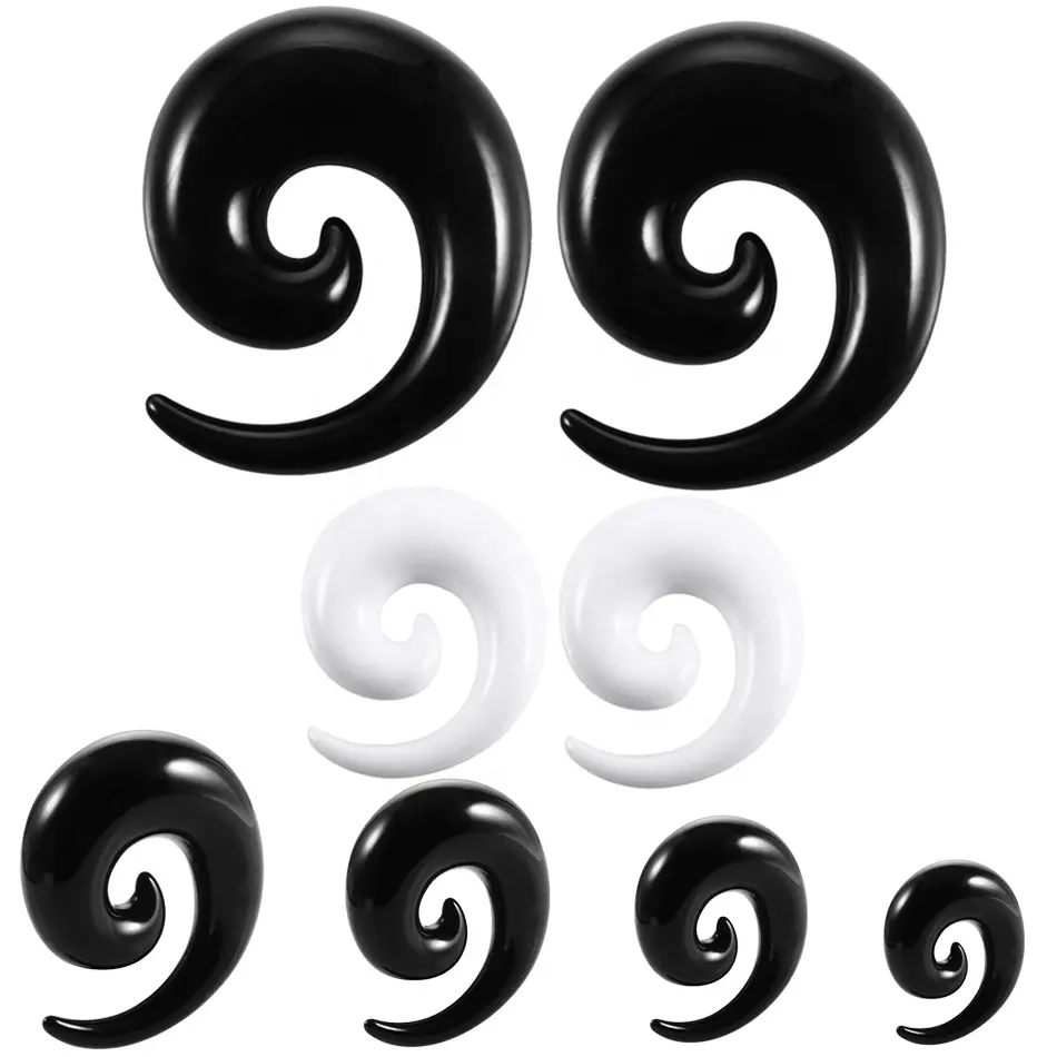 Mode Acryl Spiral Ohr Stecker Stretching Verjüngen Schwarz Weiß Grün Schnecken Ohr Piercing Expander Plugs Körper Schmuck