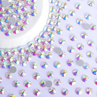 Strass en verre à dos plat de qualité supérieure, 12 facettes, en vrac, base argentée, cristal écologique pour nail art, vêtements, chaussures, robes de mariée