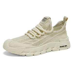 Zapatillas de deporte de malla transpirables de verano para hombre, zapatos informales blancos con cordones y punta redonda, zapatos de lujo para hombre, marcas de zapatos de lujo - Product Image 1