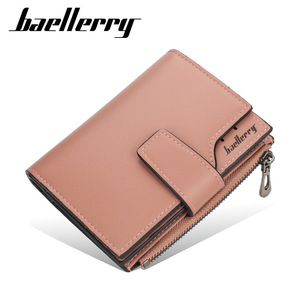 Baellerry Women's Short <b>Wallet</b> 4 Inch PU Leather Zipper Card <b>Holder</b> Solid Color Everyday Use - Product Image 1