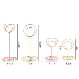 Spiral Heart Shape Silver Gold Metal Wire Place Card Photo Picture Table Number Clip Place Card Holder
