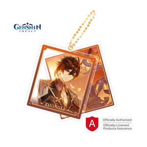 2025 licencia genuina <span class=keywords><strong>Genshin</strong></span> <span class=keywords><strong>Impact</strong></span> colgante de estilo de doble pieza Serie Temática Tartaglia Zhongli llavero acrílico de doble cara - Product Image 2