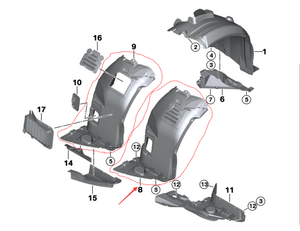 51717172499 51717172500 garde-<span class=keywords><strong>boue</strong></span> <span class=keywords><strong>avant</strong></span> <span class=keywords><strong>gauche</strong></span> droite garde-<span class=keywords><strong>boue</strong></span> de passage de roue de revêtement inférieur pour BMW E90 316d 320d 325 I XDrive E91 E90 - Product Image 1