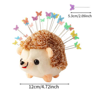 Набор для шитья: подушечка для булавок в форме ежика с 100 цветными булавками - Product Image 2