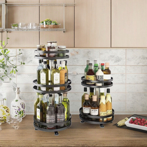 <span class=keywords><strong>Porta</strong></span> <span class=keywords><strong>Spezie</strong></span> Girevole in Filo d'Acciaio, Supporti in Ferro per Lavello Cucina, Ufficio o Bagno, Accessorio Multiuso per la Casa - Product Image 2