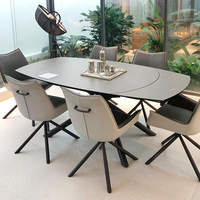 Ensemble de table à manger extensible de l'usine de Foshan, 6 places, Oka Garden, 6 chaises, ensemble de table à manger, meubles de luxe