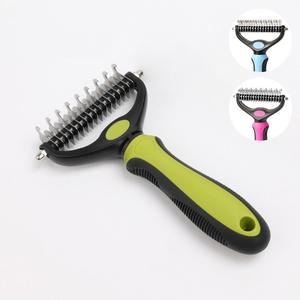 Démaquillage Deshedding Pet Toilettage Brosse Double Face Breveté En Acier Inoxydable Efficace Pet Undercoat Râteau Knot Cutter pour Chats - Product Image 1