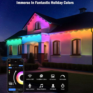Aleros Atmósfera Luz IP67 Tira de luces <span class=keywords><strong>LED</strong></span> inteligentes Bajo aleros APP Control <span class=keywords><strong>LED</strong></span> Iluminación dinámica para pared y techo al aire libre - Product Image 2