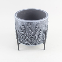 Pots de plantes de qualité avec motif en relief, vase à fleurs en ciment pour jardinage extérieur, produits d'outillage de jardinage à vendre