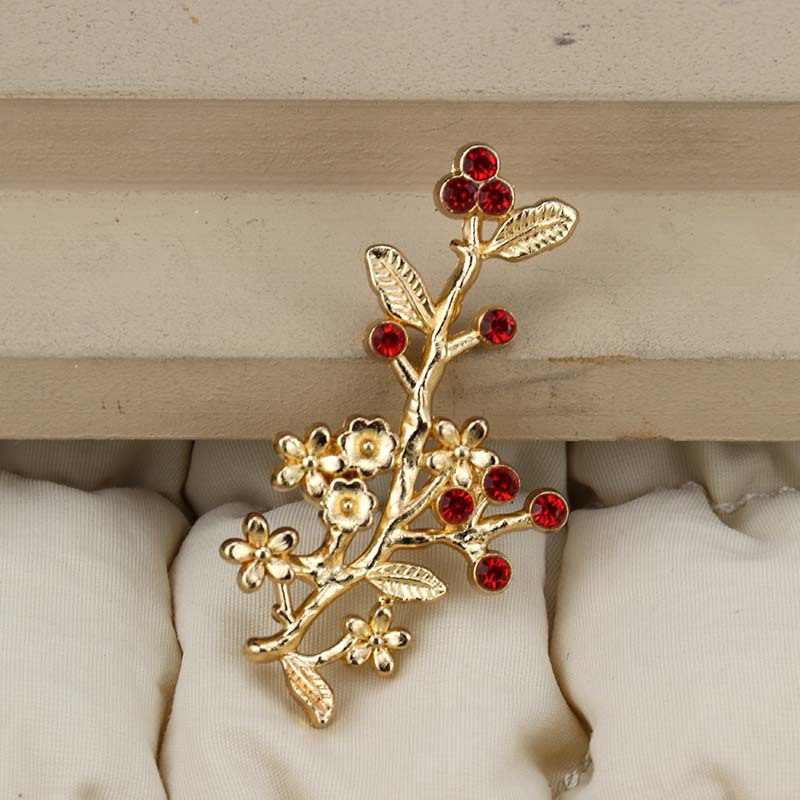 Branche de fleur de prunier diamant rouge