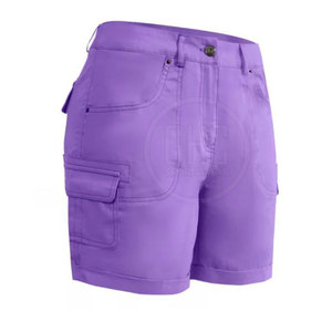 Top Trening Short Cargo personnalisé taille haute pour femme, élégant, coupe ajustée avec poches fabriqué au Pakistan - Product Image 6