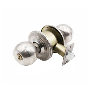 ドアノブハンドルセットステンレス鋼管状レバーノブロック二重入口円筒形デッドボルト - Product Image 1