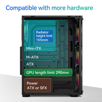SNOWMAN New Design USB3.0 Transparent Tempered Glass Computer Case Black ATX PC Case Gaming Computer Cases Towers for Gamer