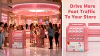 Maßgefertigter Nagelstudio-Vitrinenschrank, Beauty-Store-Ausstellungsregal mit LED-Beleuchtung und offenen Regalen für den gewerblichen Einzelhandel