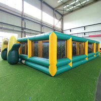 WINSUN Tobogán Acuático Inflable Gigante con Obstáculos, PVC de Alta Resistencia, Certificado CE, Capacidad >500 kg, Sin Plomo, Resistente al Fuego, para Equipos
