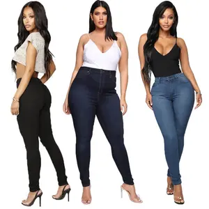 High Waist Jeans Plus Size Slim Fit Denim Pants Women Elastic Jeans Trouser Girls Fashion