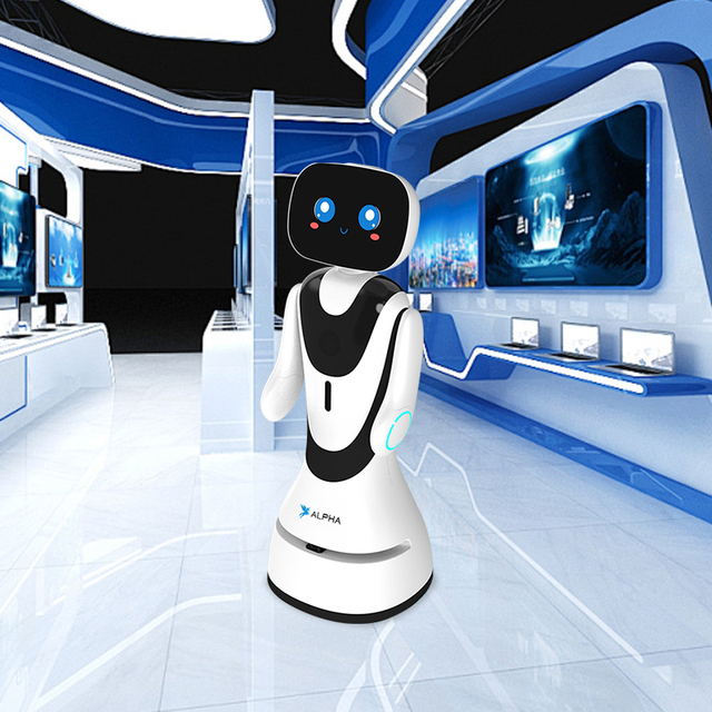 Interactive Advertising Robot Service Robot with Touch Screen Promotion Display for Shopping Mall Retail Store and Exhibition