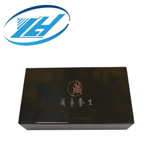 Caja de madera rectangular personalizada con tapa abatible de 9 mm, hecha a mano, para joyería, relojes, gafas, embalaje de regalo con estampado en lámina dorada. - Product Image 5