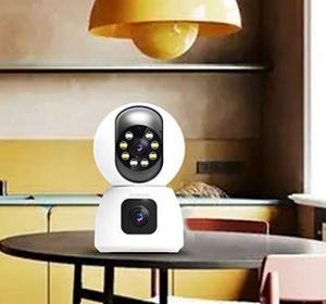 无线双镜头4MP IP彩色夜视运动检测闭路电视家庭安全婴儿监视器PTZ室内无线摄像头 - Product Image 1