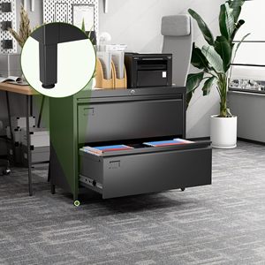 2 ngăn kéo kim loại bên tập tin Tủ đen chủ thẻ kinh doanh khóa văn phòng nhà trường treo thư pháp lý F4 A4 Kích thước thư mục - Product Image 5