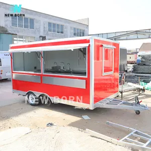 New Born Ce Certification Mobile Catering Food Trailer With Full Kitchen Equipments Pizza Food Truck For Sale