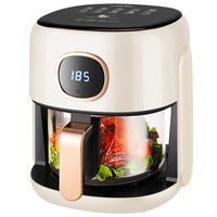 Friteuse à Air Visible 4.5L Sans Huile, Friteuse à Air à Pot en Verre pour Appareils Électroménagers