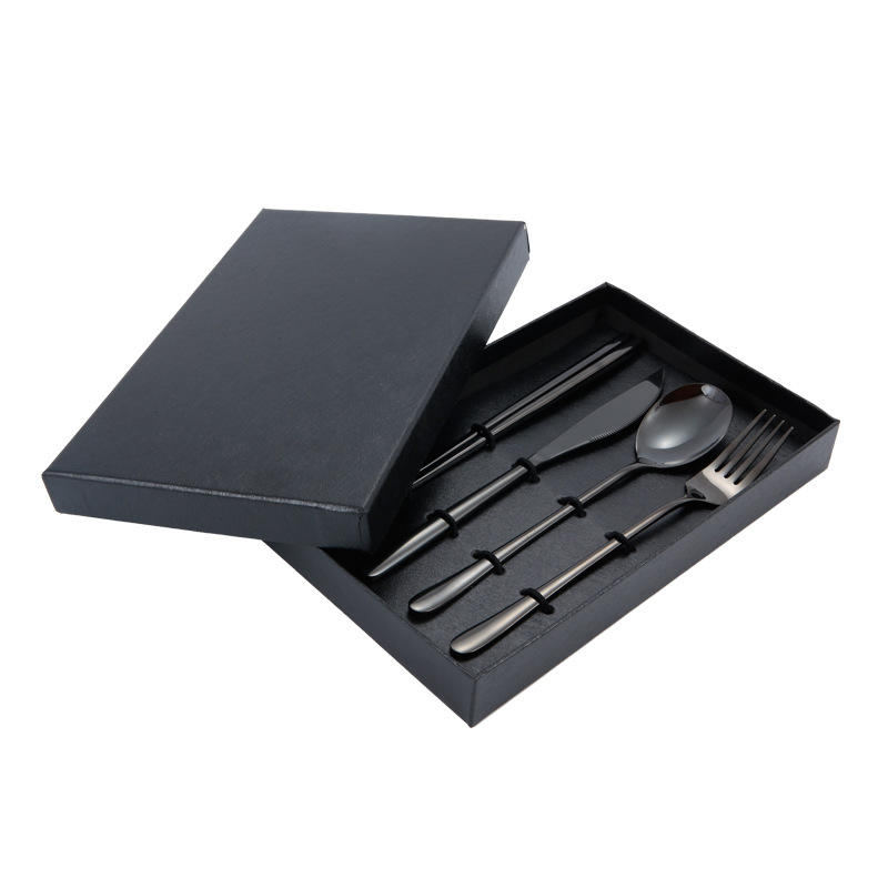 Black 4pcs stainless cutlery