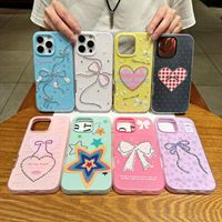 Coque antichoc de haute qualité pour 17promax, étui de téléphone portable en TPU rose avec paillettes électro-plaquées, diamants et papillons, protection de l'appareil photo