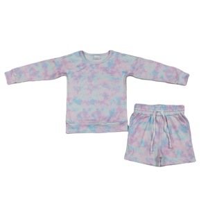 Conjuntos de Ropa de Verano para Niñas Pequeñas, Estilo Casual, Tie-Dye, Camiseta y Pantalones Cortos, 2 Piezas, Nuevos Diseños - Product Image 1