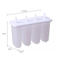 Moules à glaces en silicone flexibles et portables sans BPA, lot de 4, réutilisables, pour la fabrication de glaces maison, outils pour desserts DIY
