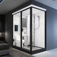 Salle de douche monobloc Prima, unité de toilette et de baignoire intégrée, salle de douche domestique à séparation sèche-humide