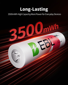 EBL Mini Paquete de Baterías Recargables AA Dobles de 1.5v, Batería de Litio con Cable USB-C Tipo C - Product Image 5
