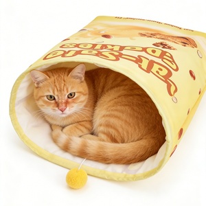 Opvouwbare interactieve katten speeltunnel met knisperende papieren tunnelzak voor binnenkatten - Product Image 3