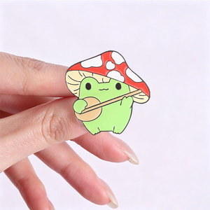 Adorable Juego de Broches Esmaltados de Hongo con Manchas Rojas para Decoración de Uso Diario - Product Image 2