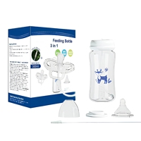 Biberon d'apprentissage 3-en-1 pour nouveau-né avec paille, tasse et tétine mignonne – Système de biberon pour enfants – Vente chaude