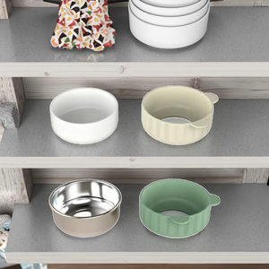 Trẻ em sứ bát với Silicone tay áo sứ Toddler Bát ngũ cốc trẻ em chống bỏng thực phẩm container bé BÁt - Product Image 5