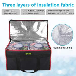 Sac à dos de livraison isotherme imperméable Sac à déjeuner professionnel Sac à dos de livraison Grande taille Sac à pizza pour vélo - Product Image 2