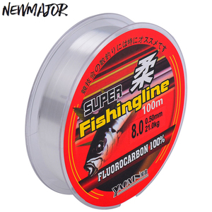 NEWMAJOR Ligne de pêche en nylon enduite de fluorocarbone 100m 0.4-10.0 #   Transparent, haute résistance, résistant à l'abrasion pour le transport de rivières - Product Image 1