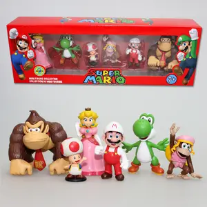 Bán Buôn Tốt Nhất Bán 5 Loại Mario 6 cái/hộp PVC Hành Động Hình Đồ Chơi Cho Kid Của Sinh Nhật