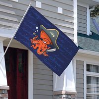 Drapeau de pieuvre pirate 3x5 pieds, bannière de terrasse extérieure |   Panneau décoratif d'intérieur pour jardin familial, thème Ferme Océanique Amusante, avec anneau de fixation
