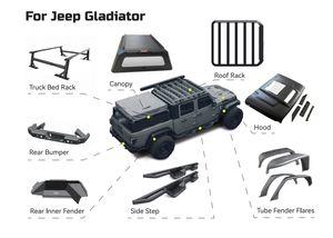 Plateforme de toit en aluminium 2018-2025 pour Jeep Wrangler JL JLU 4 portes, porte-bagages de toit tout-terrain pour toit rigide - Product Image 4