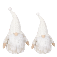 Tables à prix avantageux, gnomes professionnels, elfes en peluche, décorations de Noël blanches