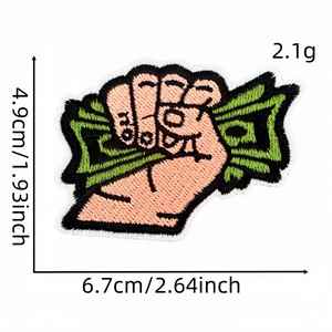 Patch brodé créatif thermocollant motif billet de banque dollar dessin animé pour vêtements - Product Image 3