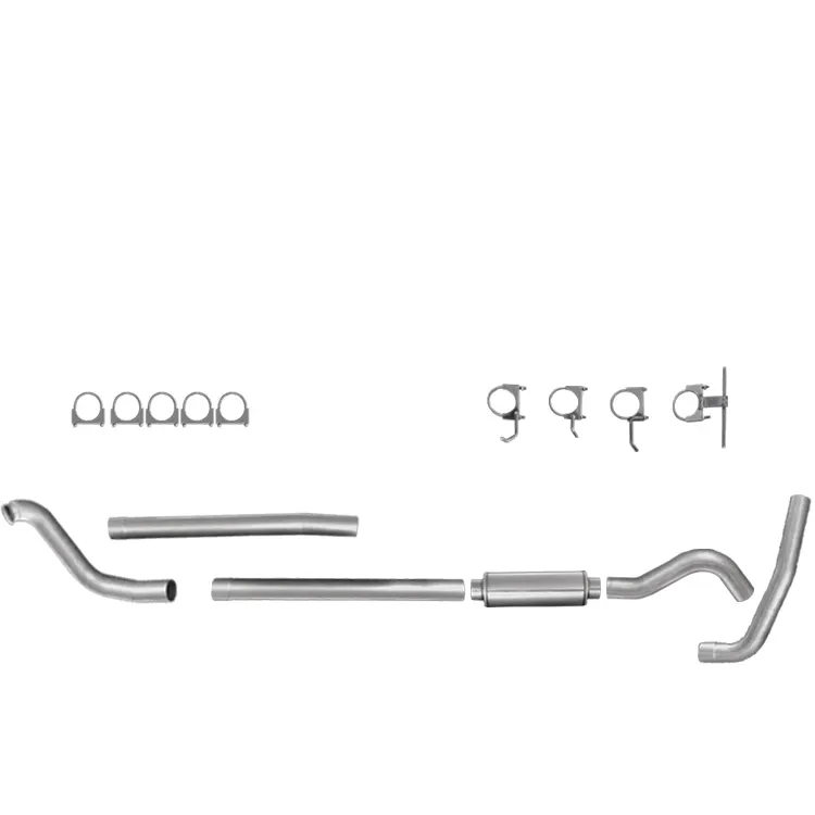 الفولاذ المقاوم للصدأ العادم TurboBack الديزل نظام Downpipe 4 بوصة سباق أنبوب ل 99-03 فورد 7.3L F250-F350 شاحنة فورد مع كاتم للصوت