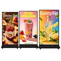 Écran LCD 4K de 65 pouces à écran plein, affichage numérique pour menu avec animation et écran tactile pour kiosque de restaurant et coque arrière en métal