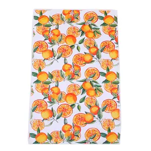 100% Polyester Soft Wipe Hand Towel Custom Print Home Decorative Dinner Table Napkins Lemon Design Kitchen Tea Towels