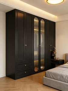 Grande armoire de rangement pour <span class=keywords><strong>chambre</strong></span> avec portes coulissantes et tiroirs pour une organisation maximale - Product Image 1