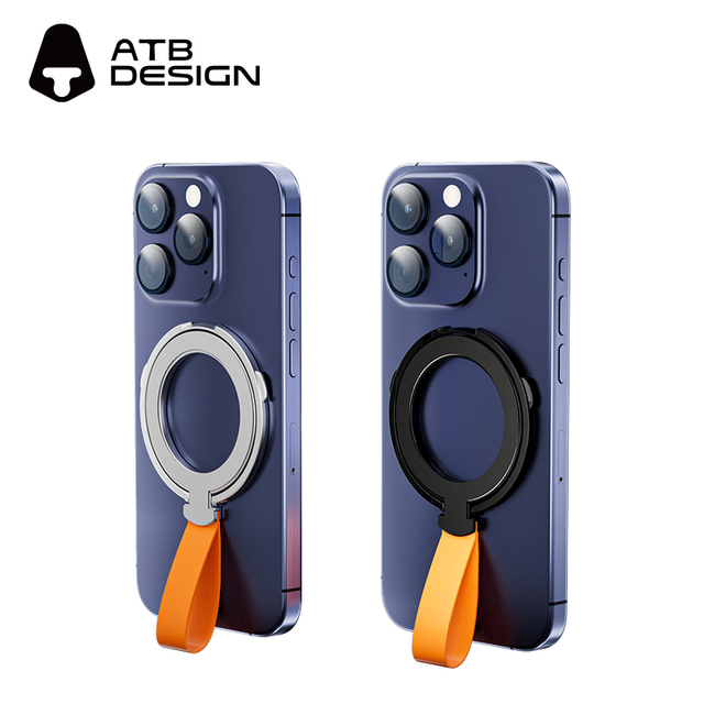 ATB Magnetic 360 Rotating Foldable Aluminum Alloy Phone Ring Holder & Stand for iPhone
