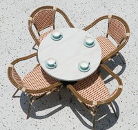 Uplion Fashion Luxury Style Méditerranéen Bambou Rotin Chaise Empilable Salle à Manger Chaise Moderne Chaises de Restaurant